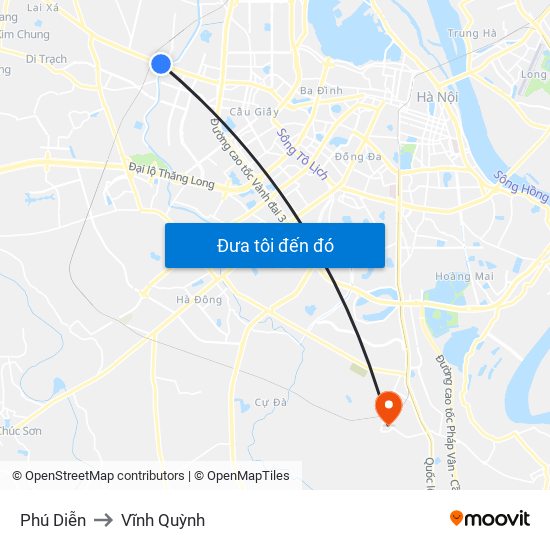 Phú Diễn to Vĩnh Quỳnh map