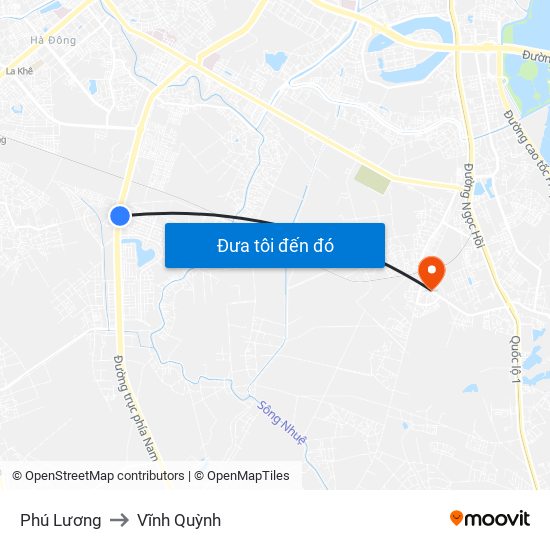 Phú Lương to Vĩnh Quỳnh map