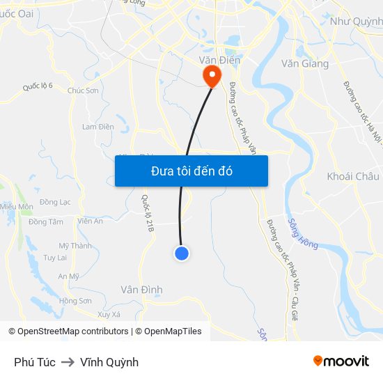 Phú Túc to Vĩnh Quỳnh map