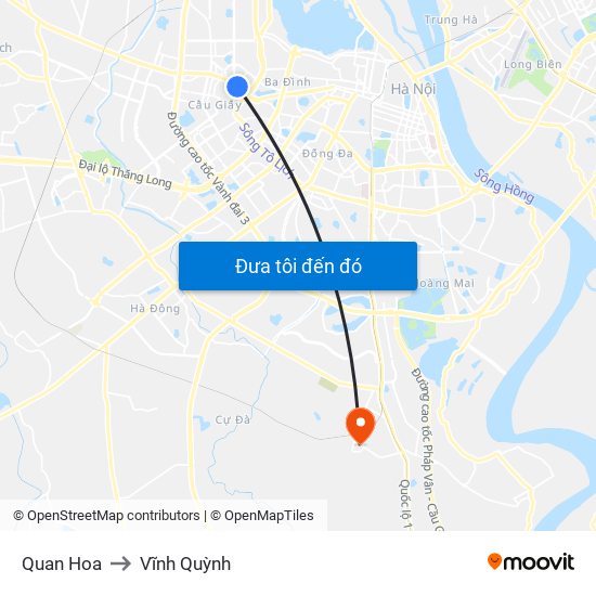 Quan Hoa to Vĩnh Quỳnh map