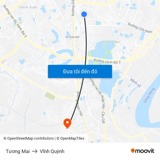 Tương Mai to Vĩnh Quỳnh map