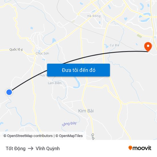 Tốt Động to Vĩnh Quỳnh map