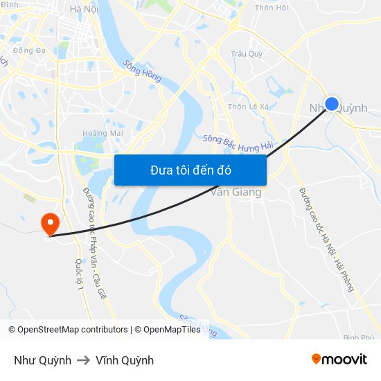 Như Quỳnh to Vĩnh Quỳnh map