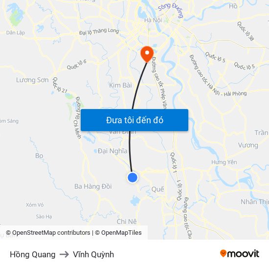Hồng Quang to Vĩnh Quỳnh map