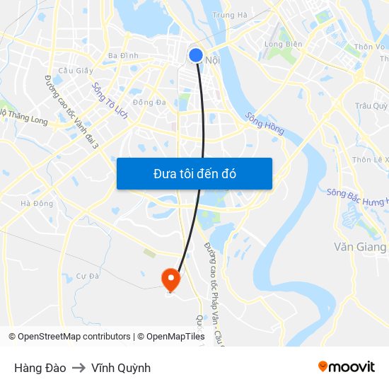 Hàng Đào to Vĩnh Quỳnh map