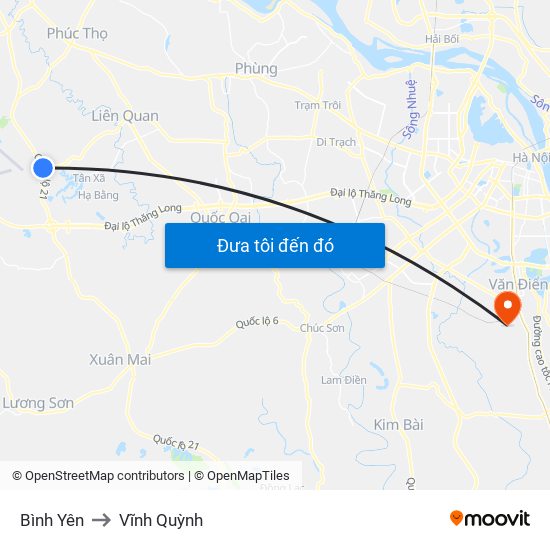 Bình Yên to Vĩnh Quỳnh map