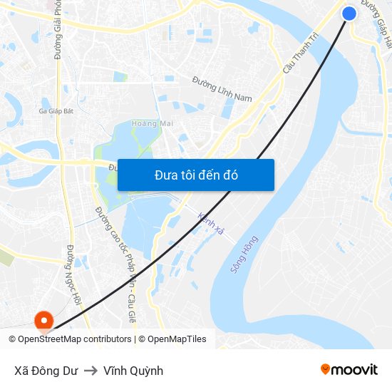 Xã Đông Dư to Vĩnh Quỳnh map