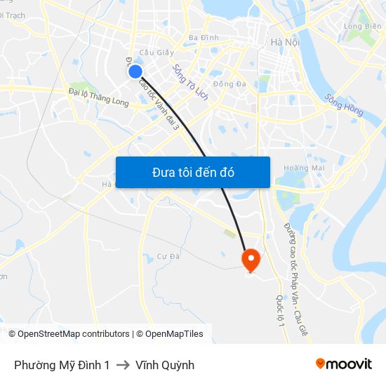 Phường Mỹ Đình 1 to Vĩnh Quỳnh map