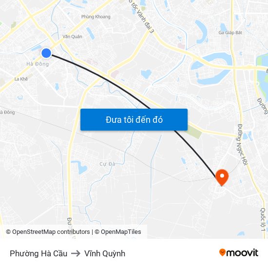 Phường Hà Cầu to Vĩnh Quỳnh map