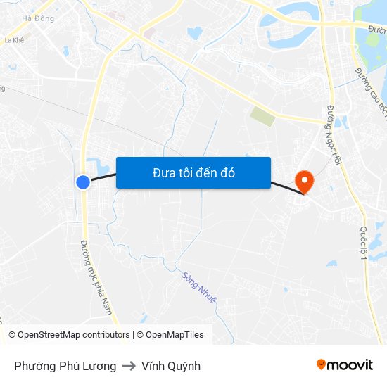 Phường Phú Lương to Vĩnh Quỳnh map