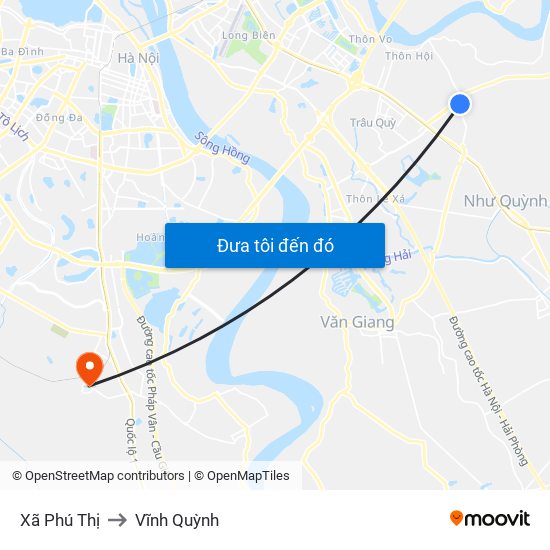 Xã Phú Thị to Vĩnh Quỳnh map