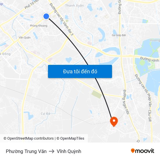 Phường Trung Văn to Vĩnh Quỳnh map