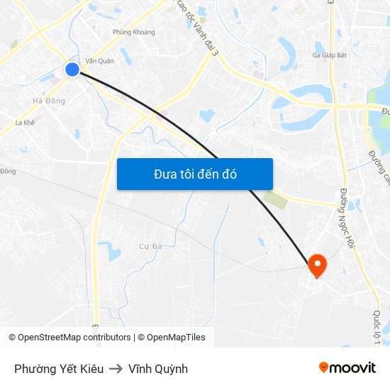 Phường Yết Kiêu to Vĩnh Quỳnh map