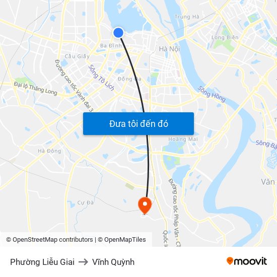 Phường Liễu Giai to Vĩnh Quỳnh map