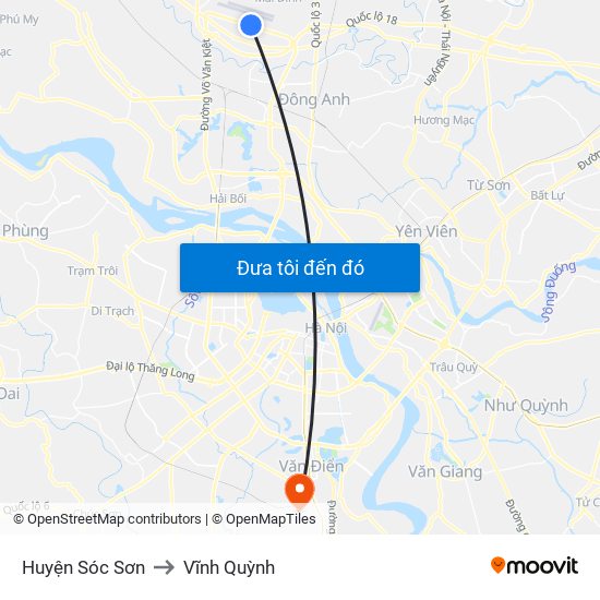 Huyện Sóc Sơn to Vĩnh Quỳnh map