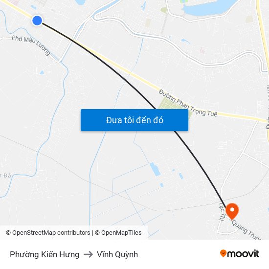 Phường Kiến Hưng to Vĩnh Quỳnh map
