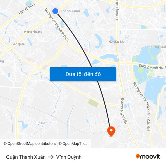 Quận Thanh Xuân to Vĩnh Quỳnh map