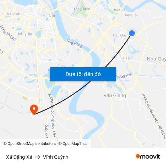 Xã Đặng Xá to Vĩnh Quỳnh map