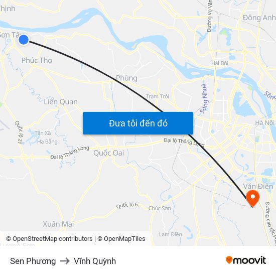 Sen Phương to Vĩnh Quỳnh map