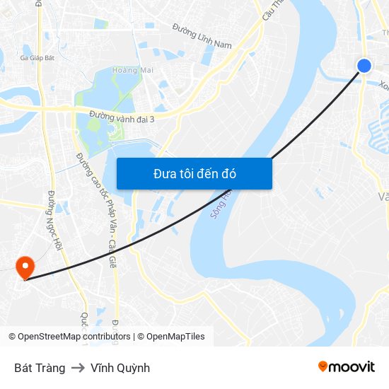 Bát Tràng to Vĩnh Quỳnh map