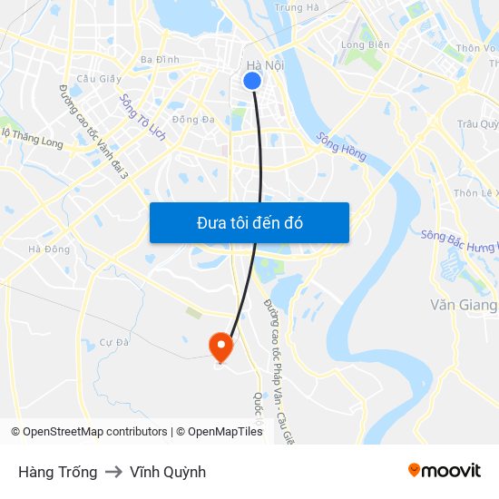 Hàng Trống to Vĩnh Quỳnh map