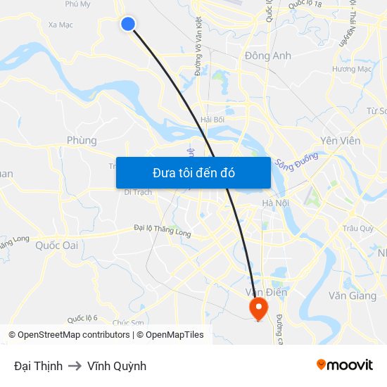 Đại Thịnh to Vĩnh Quỳnh map