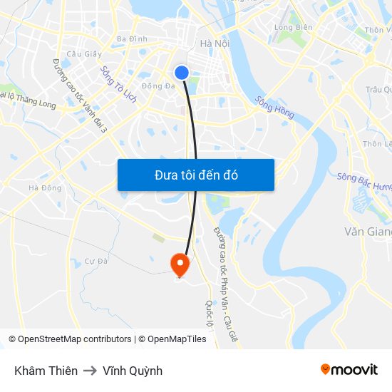 Khâm Thiên to Vĩnh Quỳnh map