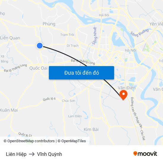 Liên Hiệp to Vĩnh Quỳnh map