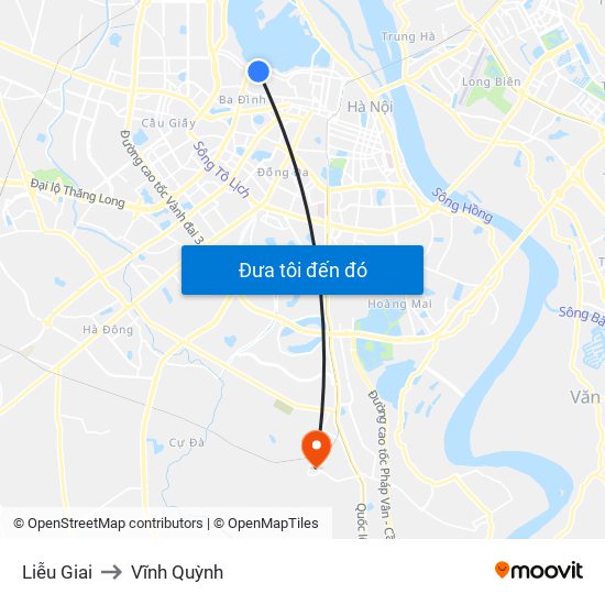 Liễu Giai to Vĩnh Quỳnh map