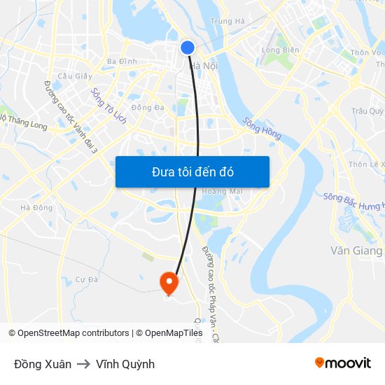 Đồng Xuân to Vĩnh Quỳnh map