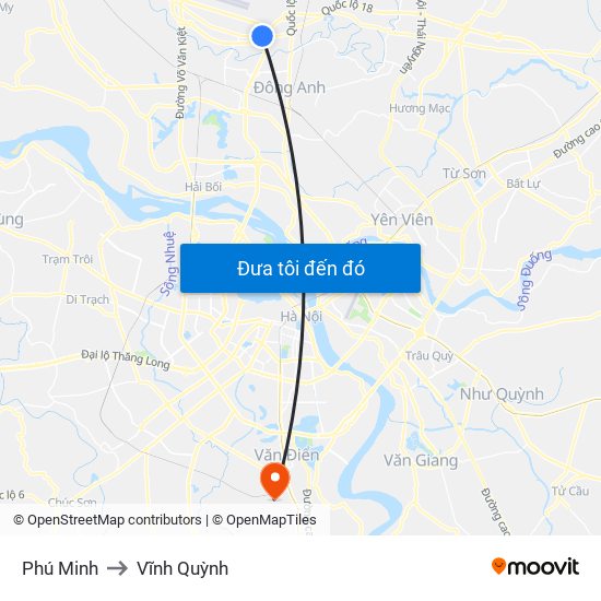 Phú Minh to Vĩnh Quỳnh map