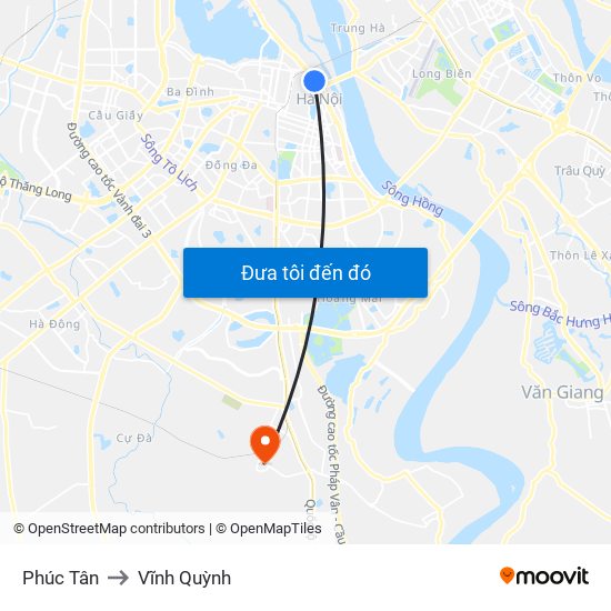 Phúc Tân to Vĩnh Quỳnh map