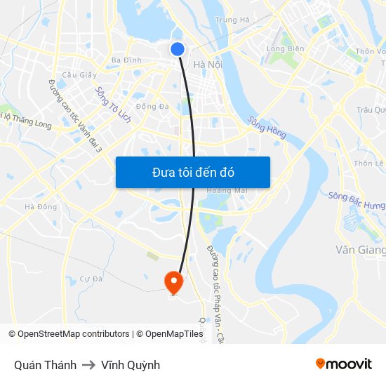 Quán Thánh to Vĩnh Quỳnh map