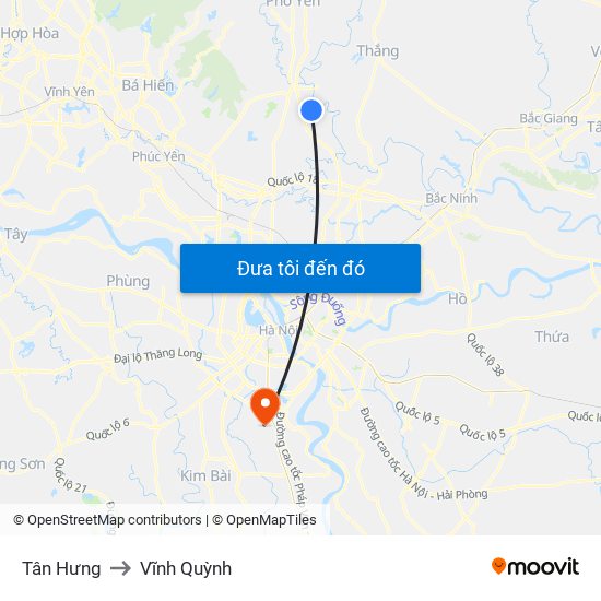 Tân Hưng to Vĩnh Quỳnh map