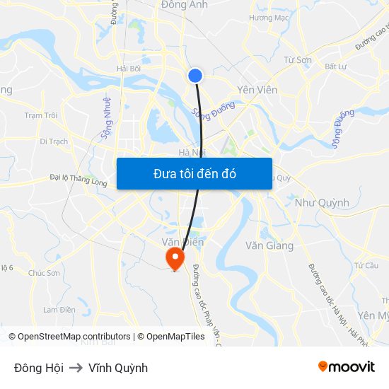 Đông Hội to Vĩnh Quỳnh map