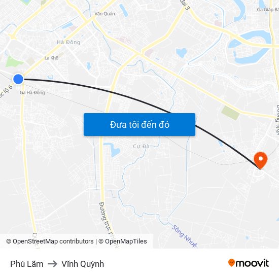 Phú Lãm to Vĩnh Quỳnh map