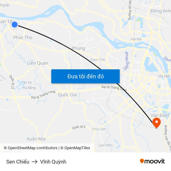 Sen Chiểu to Vĩnh Quỳnh map