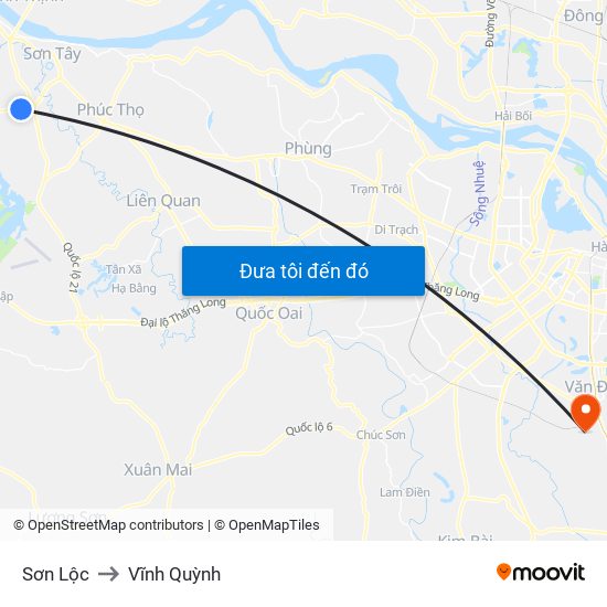 Sơn Lộc to Vĩnh Quỳnh map