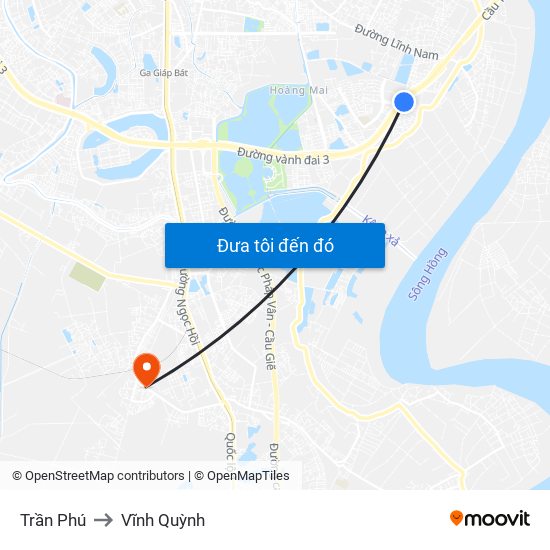 Trần Phú to Vĩnh Quỳnh map