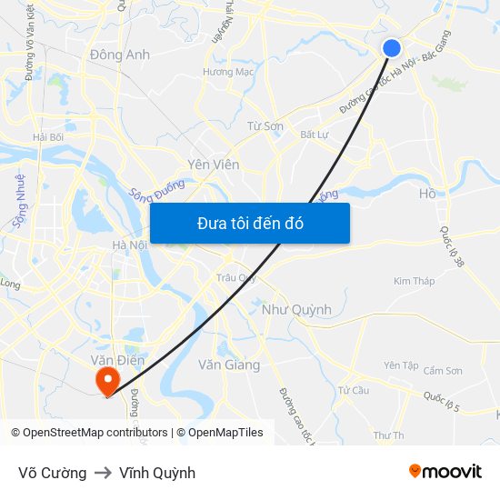 Võ Cường to Vĩnh Quỳnh map