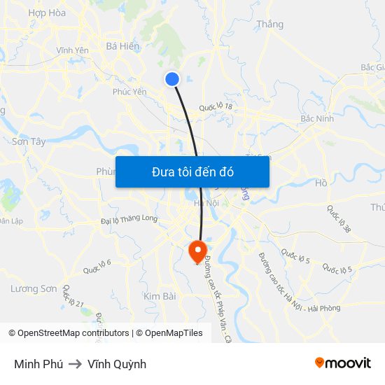 Minh Phú to Vĩnh Quỳnh map