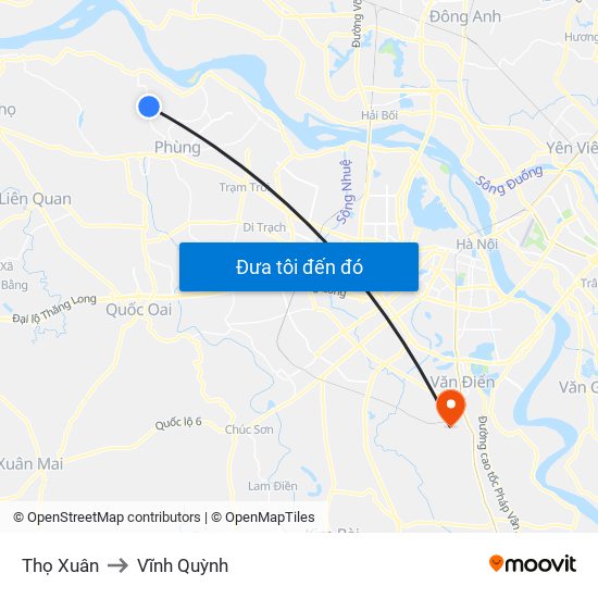 Thọ Xuân to Vĩnh Quỳnh map