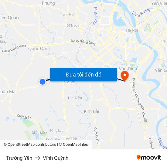 Trường Yên to Vĩnh Quỳnh map