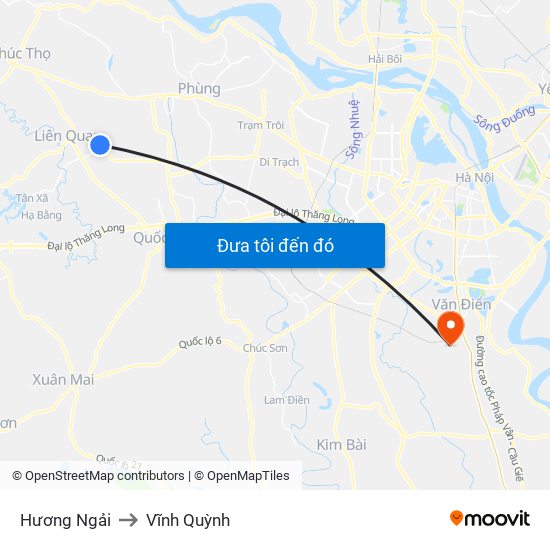 Hương Ngải to Vĩnh Quỳnh map