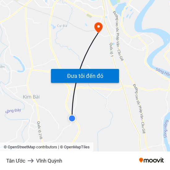 Tân Ước to Vĩnh Quỳnh map