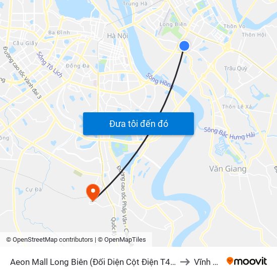 Aeon Mall Long Biên (Đối Diện Cột Điện T4a/2a-B Đường Cổ Linh) to Vĩnh Quỳnh map