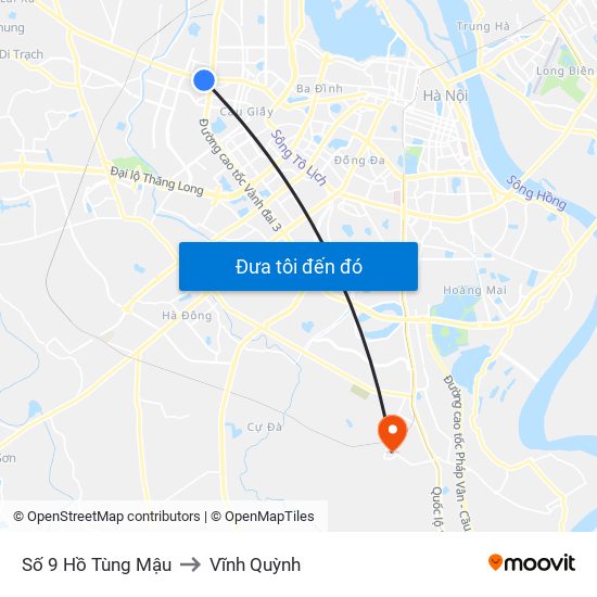 Số 9 Hồ Tùng Mậu to Vĩnh Quỳnh map