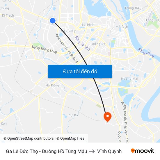 Ga Lê Đức Thọ - Đường Hồ Tùng Mậu to Vĩnh Quỳnh map