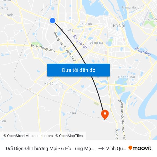 Đối Diện Đh Thương Mại - 6 Hồ Tùng Mậu (Cột Sau) to Vĩnh Quỳnh map