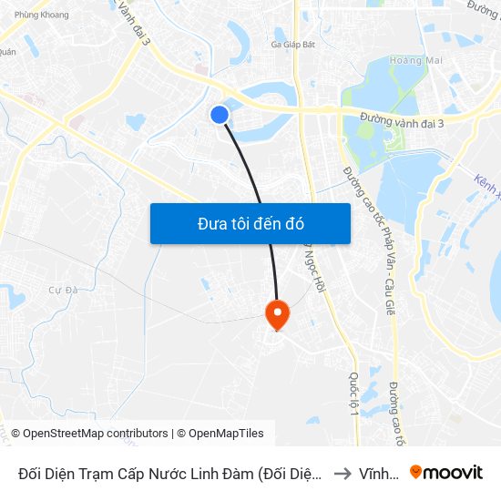 Đối Diện Trạm Cấp Nước Linh Đàm (Đối Diện Chung Cư Hh1c) - Nguyễn Hữu Thọ to Vĩnh Quỳnh map